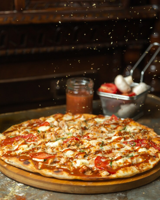 A lagre hot italian pizza